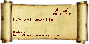 Lóczi Ancilla névjegykártya